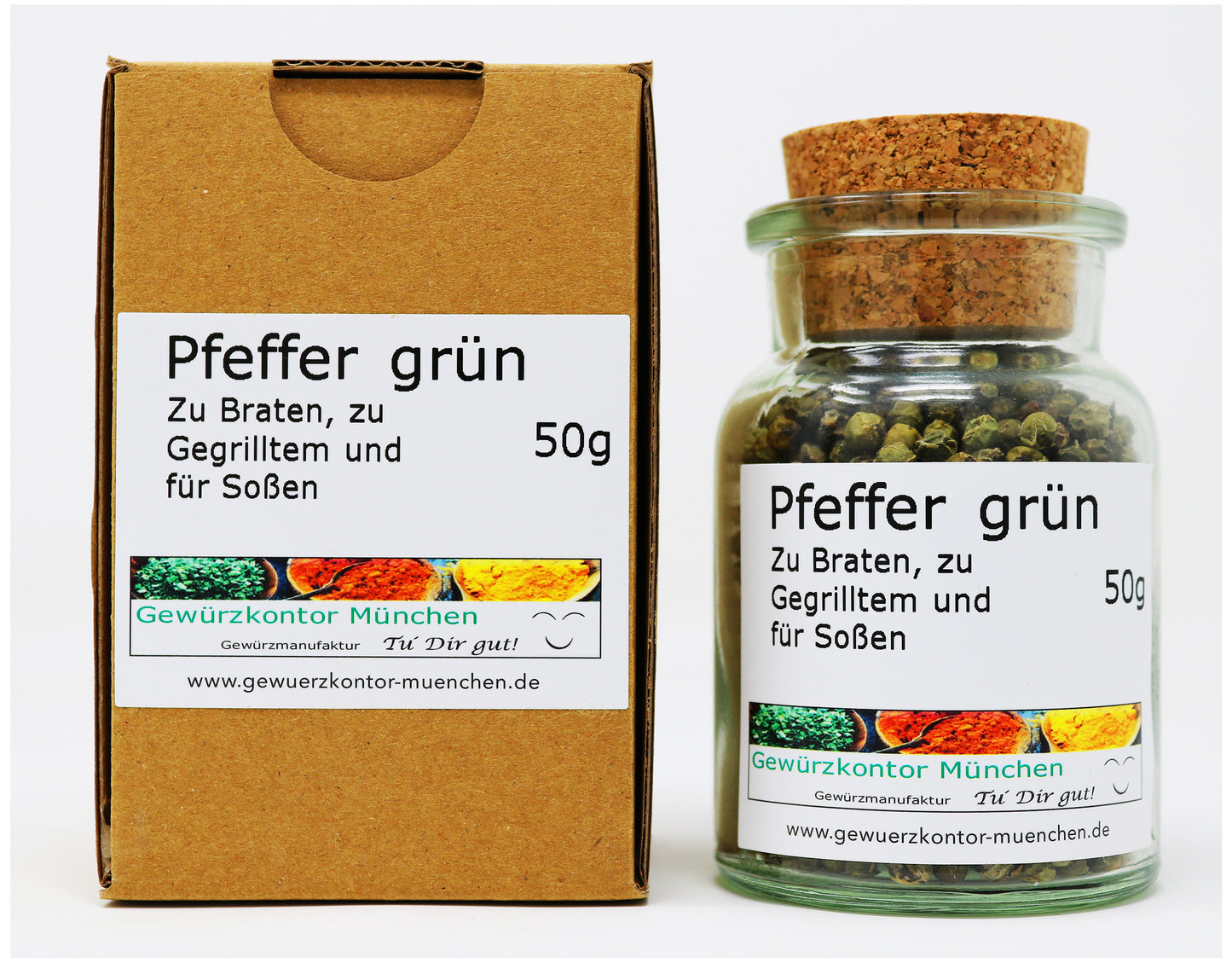 Pfeffer grün ganz 50g glas Karton