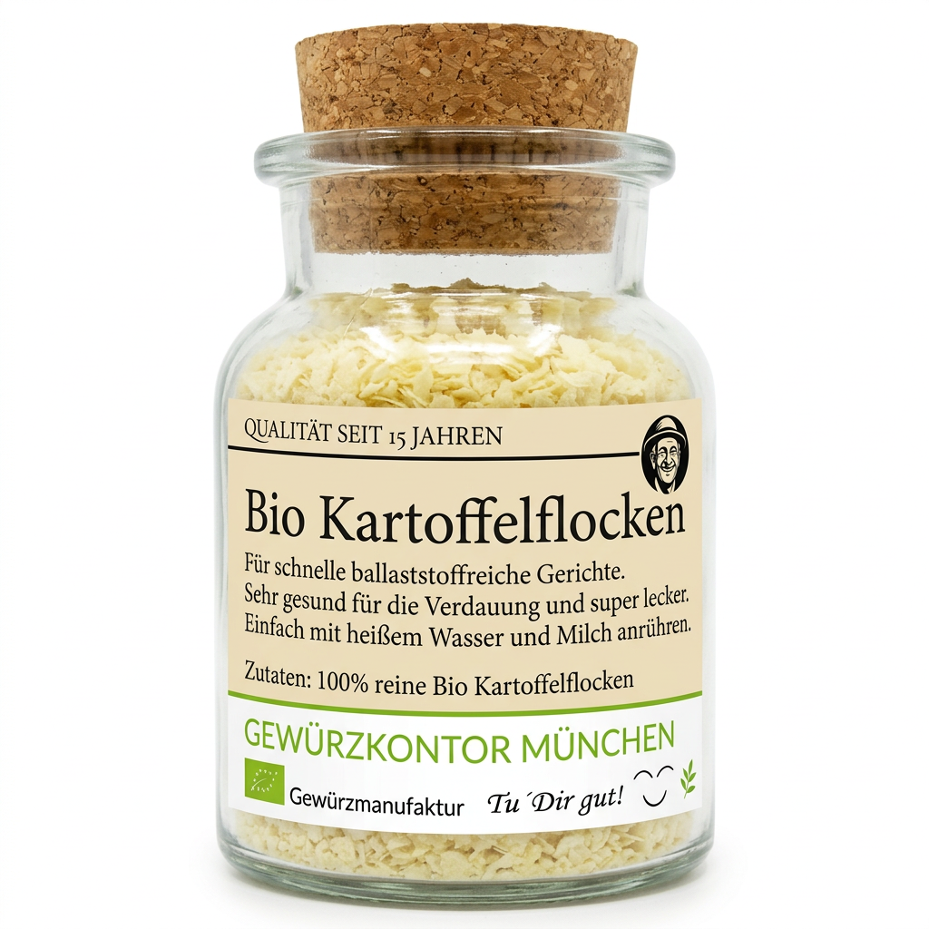 Bio Kartoffelflocken im Glas