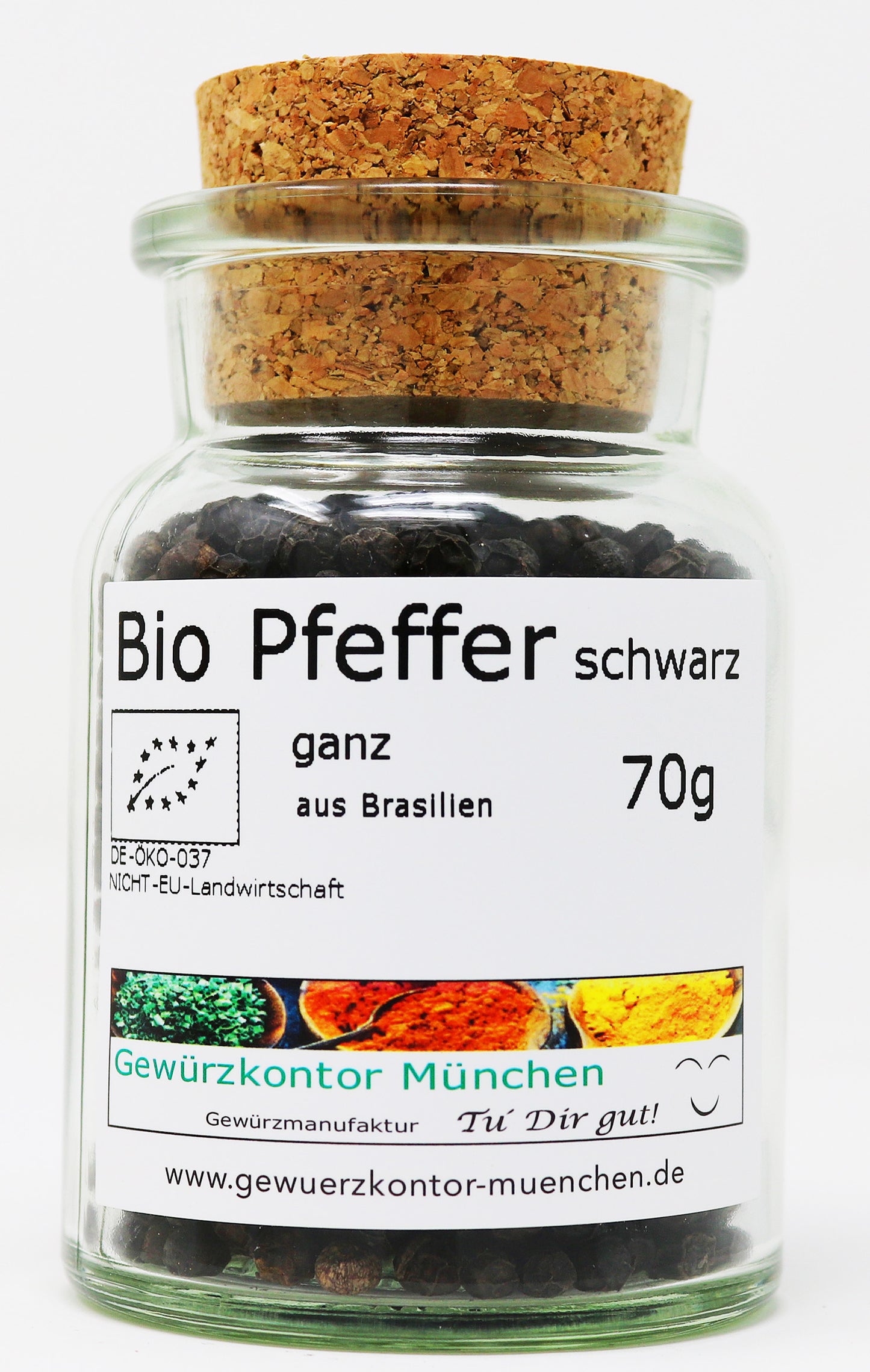 Bio Pfeffer ganz 70g Glas