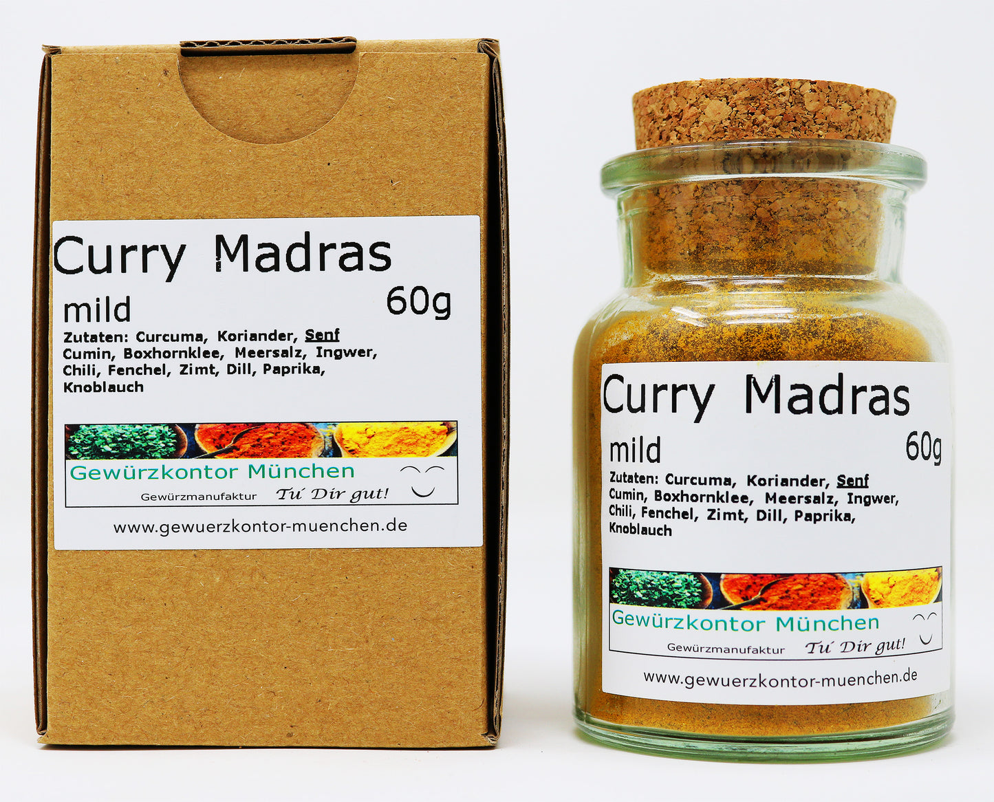Curry Madras mild 60g Glas+karton