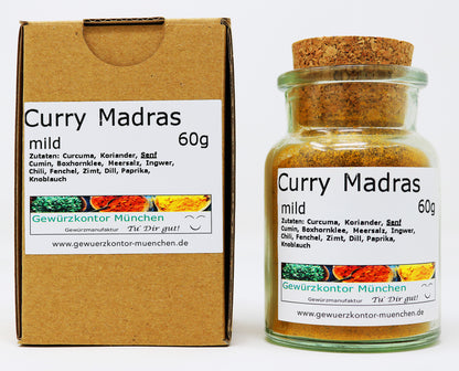 Curry Madras mild 60g Glas+karton