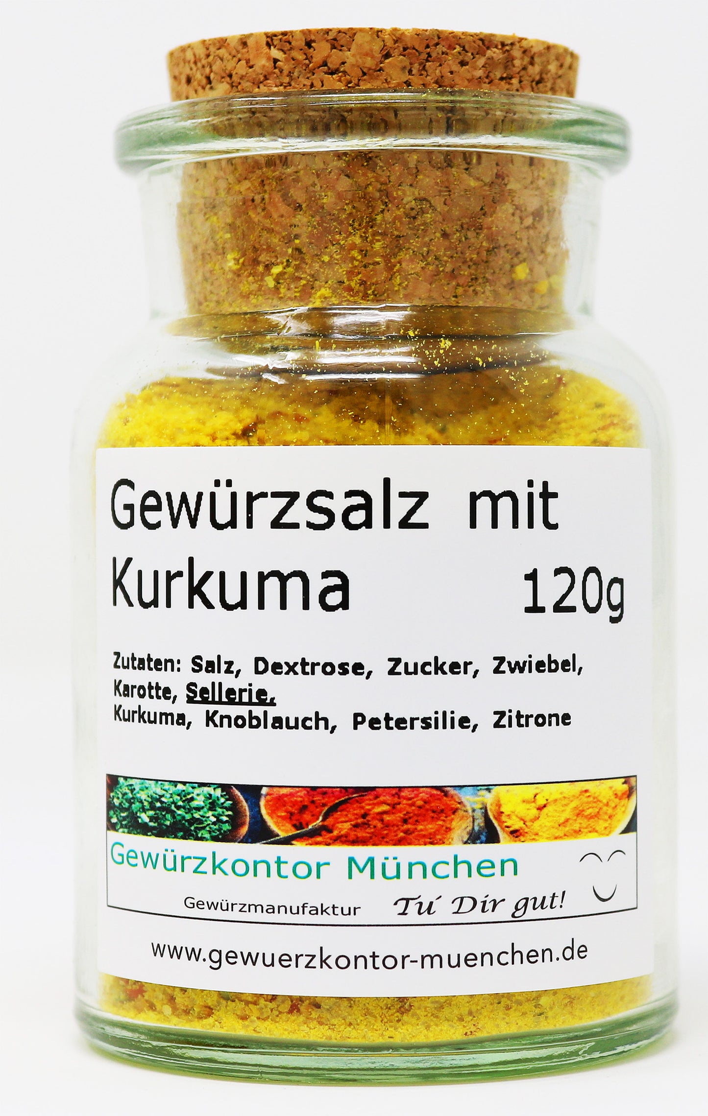 Gewürzsalz mit Kurkuma 120g Glas