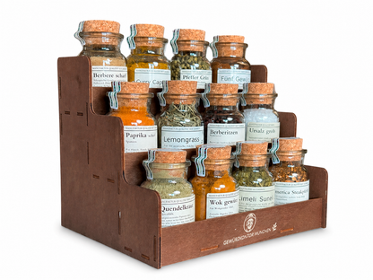 Aufsteller für Gewürze - Premium Holz Look