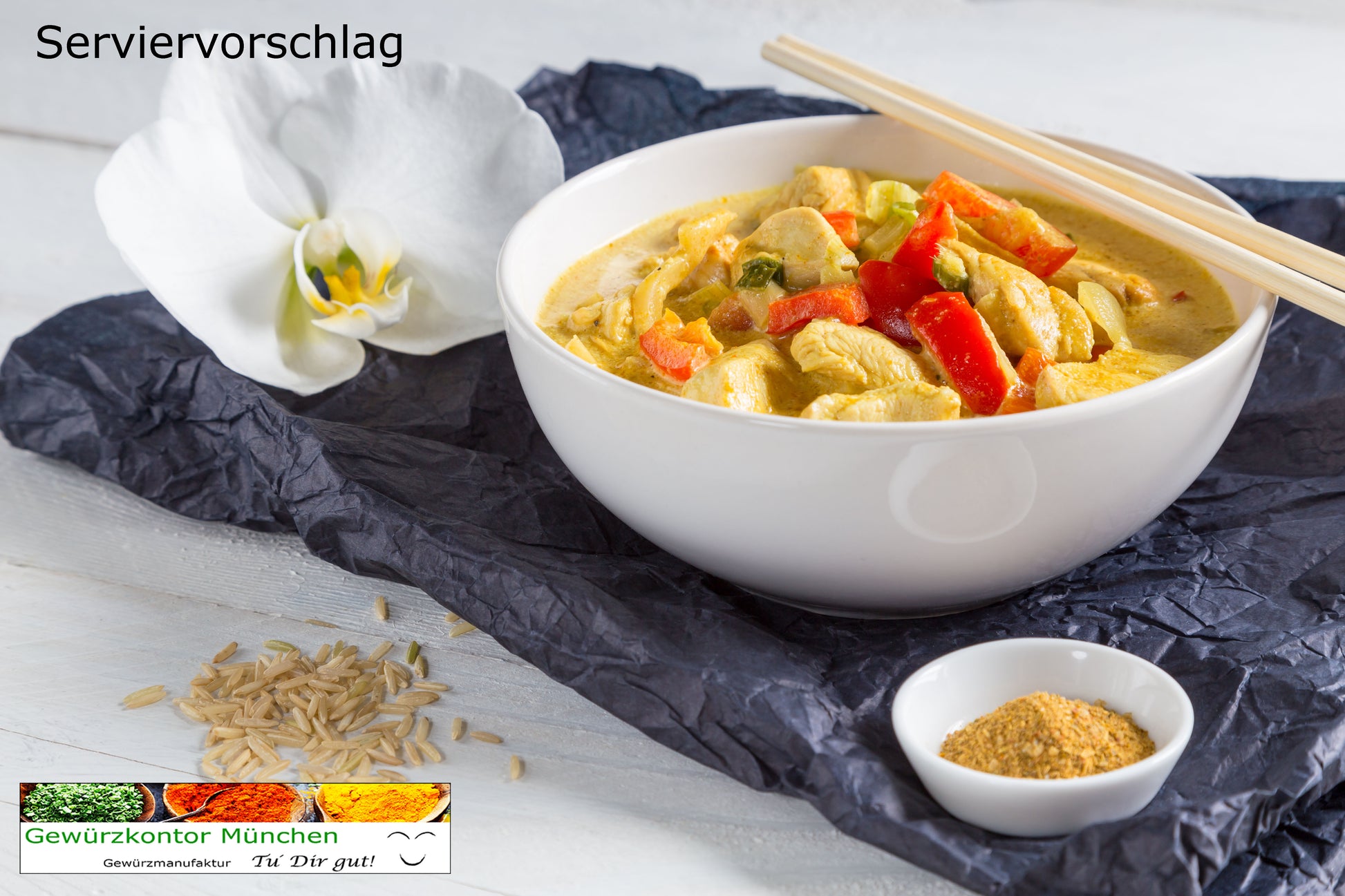 Hähnchencurry Serviervorschlag