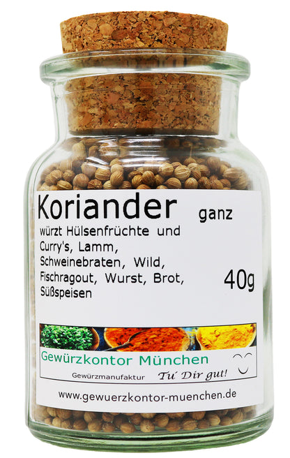 Koriander ganz 40g Glas