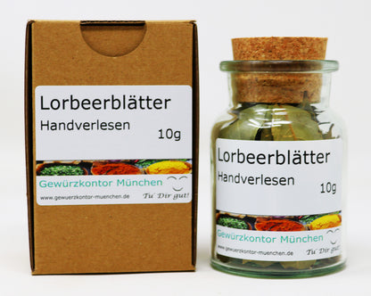 Lorbeerbltter 10g Glas Karton