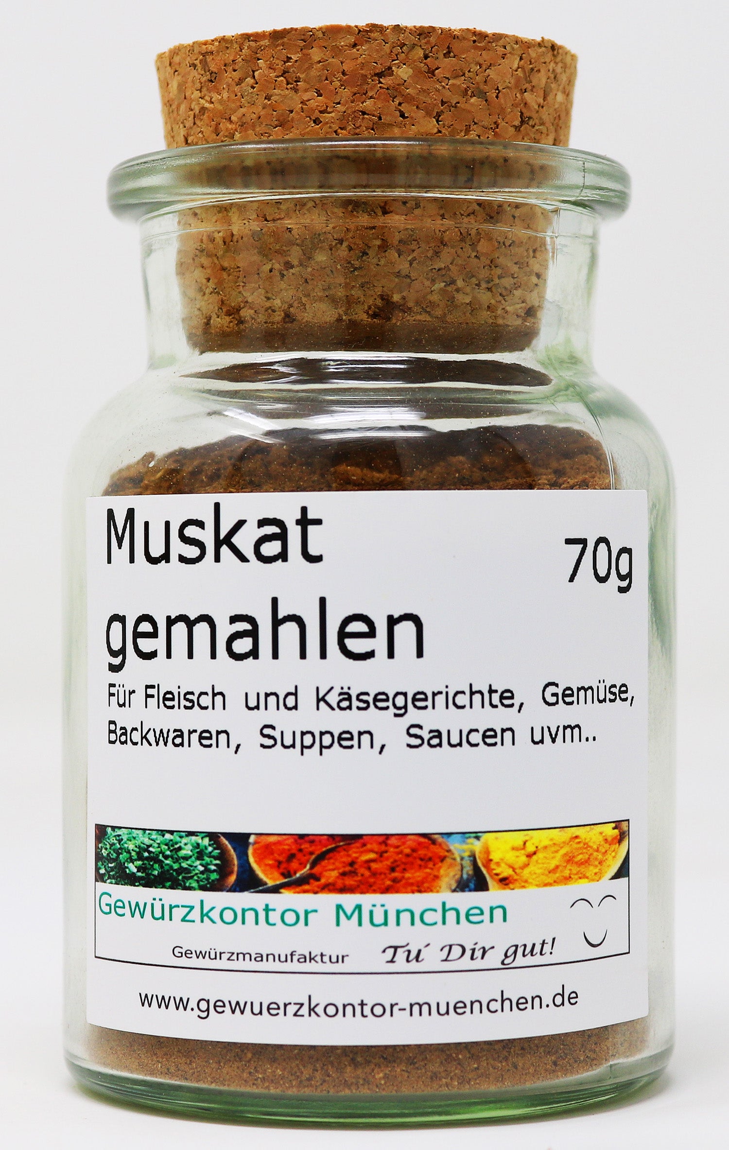 Muskat gemahlen 70g Glas