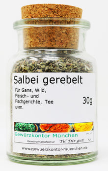 Salbei gerebelt 30g glas