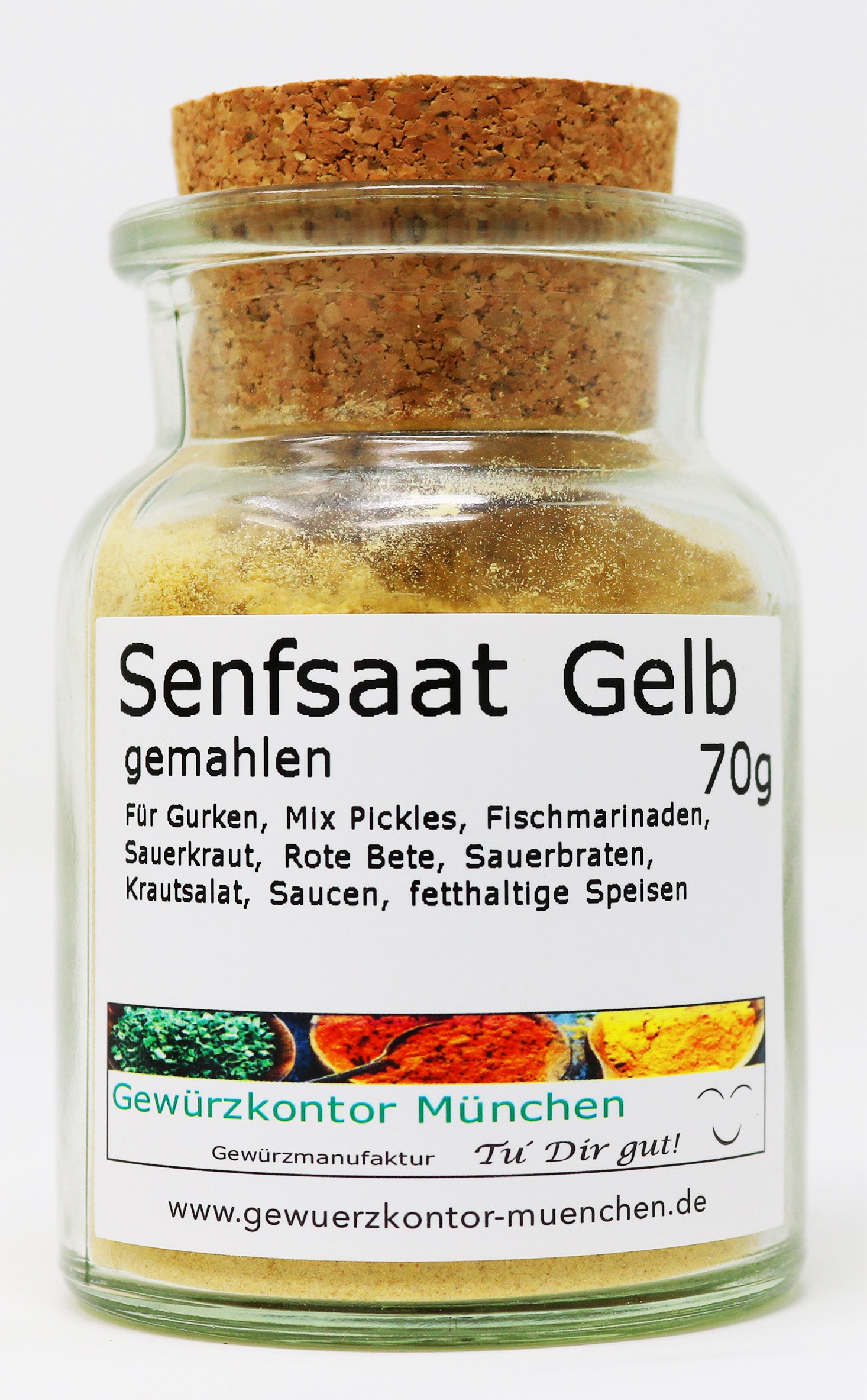 Senfsaat gelb gemahlen 70g Glas