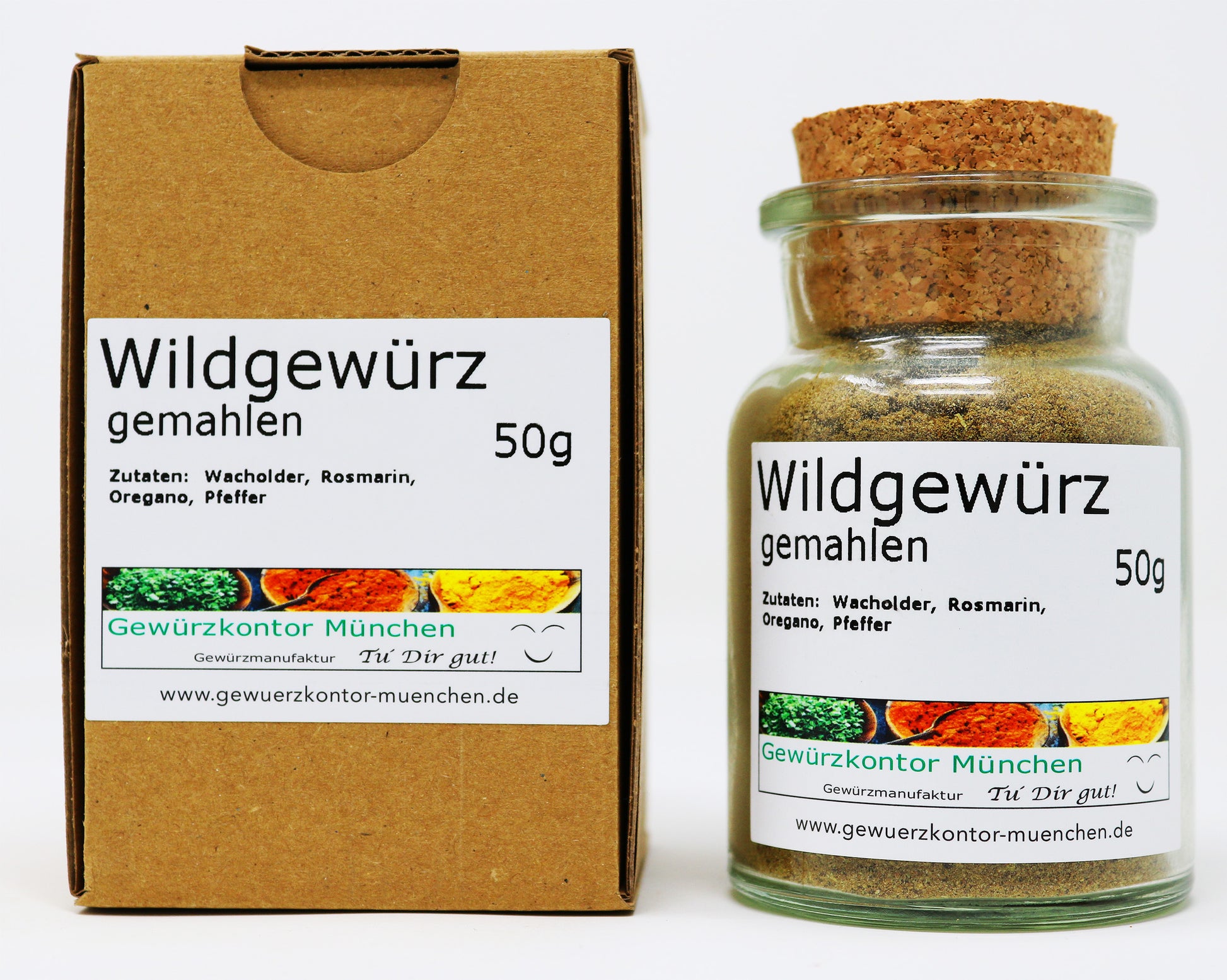 Wildgewürz gemahlen 50g Glas + Karton