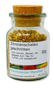 Zitronenschalen geschnitten 60g Glas