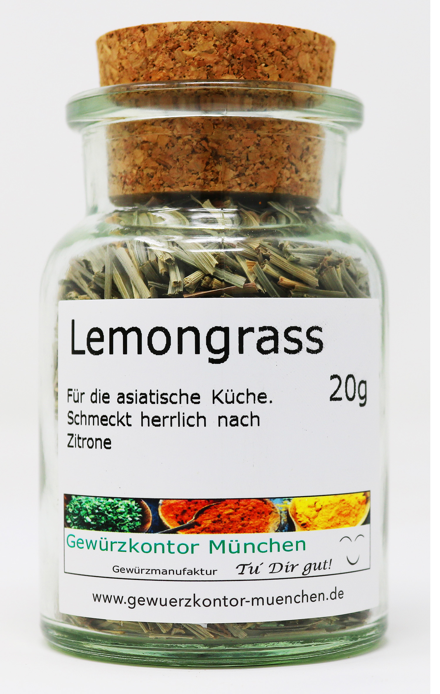 Lemongrass, Zitronengras getrocknet 20g Glas