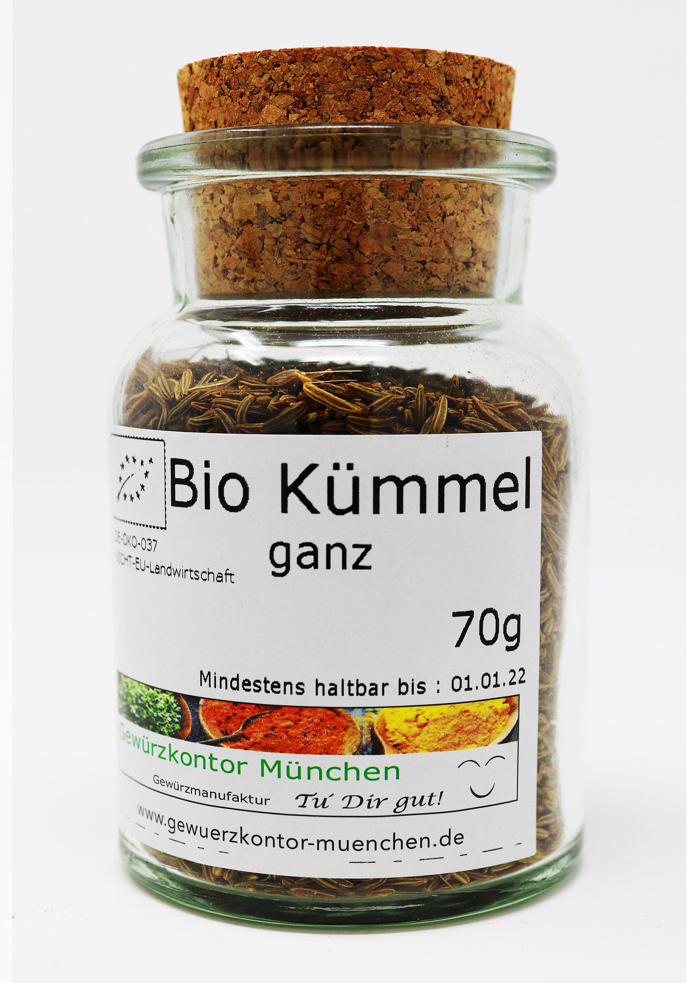 Bio Kümmel-ganz-glas-70g Gewürzkontor München